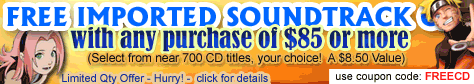 FREE CD with any Purchase of $85