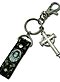 Trinity Blood Keychain: Metal Keychain: CELTIC STYLE CROSS with ESTHER LEATHER STRAP