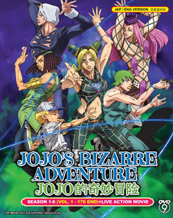 JoJo's Bizarre Adventure Season 1-6 (Vol. 1-176 End) + Live Action - *English Dubbed*
