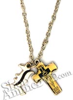 Death Note Necklace: Cross and L Symbol