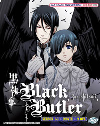 Black Butler Kuroshitsuji DVD Season 1-3 + 9 OVA + Movie (English, Japanese, Cantonese)